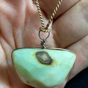 Peruvian Opal, Silk & Titanium Necklace